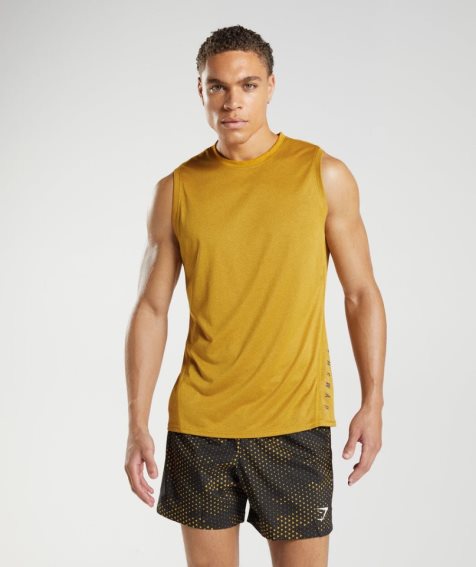 Men's Gymshark Sport Tanks Yellow | CA A65N7D